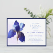 シックエレガントパープルアイリスフローラブライダルシャワー 招待状 (スタンド正面)