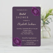 シックエレガントパープルバラブライダルシャワー 招待状 (スタンド正面)