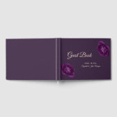 シックエレガントパープルバラ結婚ズ ゲストブック (全面)