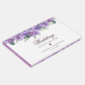 シックエレガントパープルフローラ結婚ズ ゲストブック (コーナー)