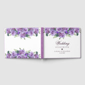 シックエレガントパープルフローラ結婚ズ ゲストブック (全面)