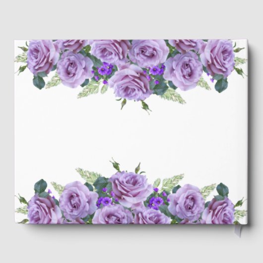 シックエレガントパープルフローラ結婚ズ ゲストブック (裏面)