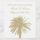 シックエレガントビーチ結婚式のワインボトルラベル ワインラベル (シングルラベル)