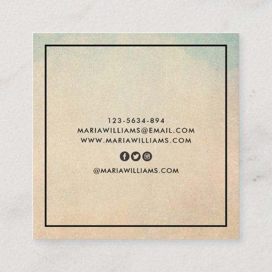 シックエレガントピモダンックスクウェアのミニマリスト スクエア名刺 (裏面)