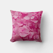 シックエレガントピンクアジサイの花、フローラ花びら クッション (正面)
