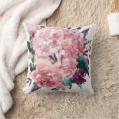 シックエレガントピンクウォーターカラーフローラ クッション (ブランケット)