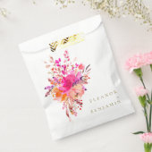 シックエレガントピンクウォーターフローラ結婚ズカスタム フェイバーバッグ (封をした状態)