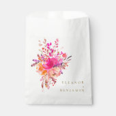 シックエレガントピンクウォーターフローラ結婚ズカスタム フェイバーバッグ (正面)