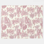 シックエレガントピンクウマ素朴ズトワール フリースブランケット (正面(横))