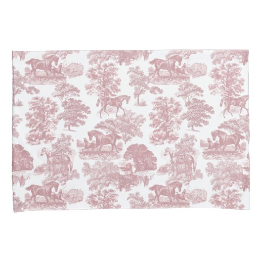 シックエレガントピンクウマ素朴ズトワール 枕カバー (正面右)