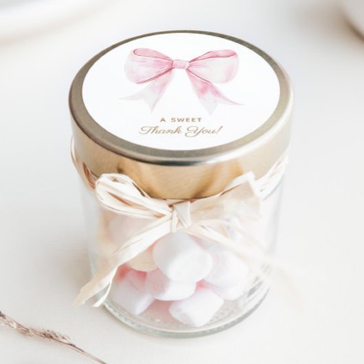 シックエレガントピンクコケット弓ありがとう ラウンドシール