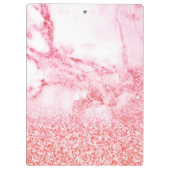 シックエレガントピンクバラ金ゴールドグリッター大理石 クリップボード (裏面)