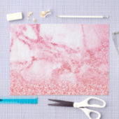 シックエレガントピンクバラ金ゴールドグリッター大理石 薄葉紙 (クラフト)