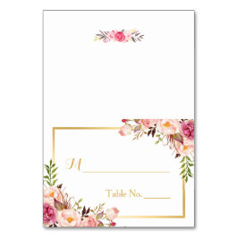 シックエレガントピンクフローラエスコー結婚ズプレイス テーブルナンバー