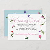 シックエレガントピンクフローラ結婚ズ詳細 エンクロージャーカード (正面/裏面)