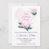 シックエレガントピンクフローラ38歳 招待状 (正面)