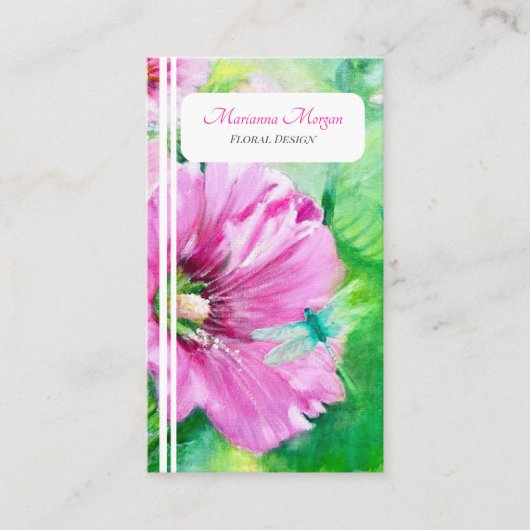 シックエレガントピンクフローラ 名刺 (正面)