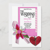 シックエレガントピンクフローリッフォーマルクロマンチック結婚ズ 招待状 (正面)