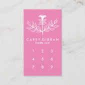 シックエレガントピンクホワイトリリーラインスケッチカスタム ロイヤリティカード (正面)