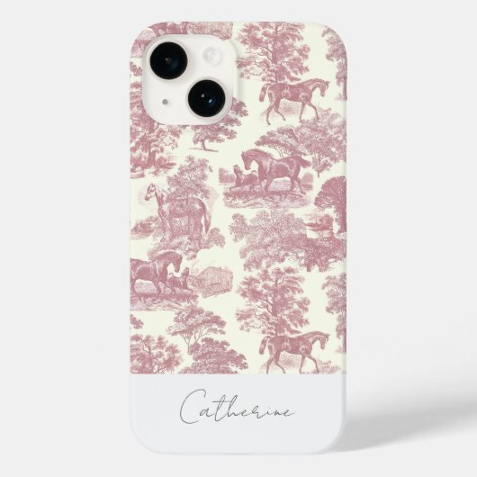 シックエレガントピンクホーストイレネーム Case-Mate iPhoneケース (裏面)