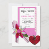 シックエレガントピンクロフォーマルマンブライダルシャワー 招待状 (正面)