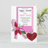 シックエレガントピンクロフォーマルマンブライダルシャワー 招待状 (スタンド正面)