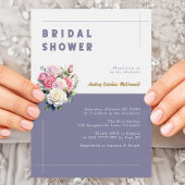 シックエレガントピンクローズウォーターブライダルシャワー 招待状