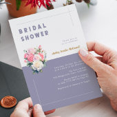 シックエレガントピンクローズウォーターブライダルシャワー 招待状