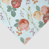 シックエレガントピンクローズフローラオンライトブルー 薄葉紙 (詳細)