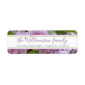 シックエレガントピンク春さくらんぼブロッサムツリー写真 ラベル (正面)