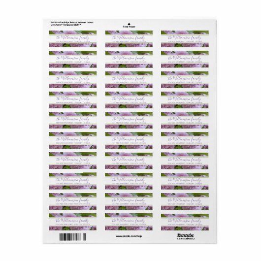 シックエレガントピンク春さくらんぼブロッサムツリー写真 ラベル (フルシート)