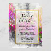 シックエレガントピンク花模様ウォーター結婚カラー