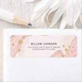 シックエレガントピンク金ゴールドグリッター大理石アゲートアドレス ラベル (インサイチュ)