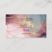シックエレガントピンク金ゴールドグリッター水彩 名刺 (裏面)