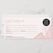 シックエレガントピンク金ゴールド大理石瑪瑙の証明書 (裏面)