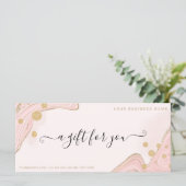 シックエレガントピンク金ゴールド大理石瑪瑙の証明書 (スタンド正面)