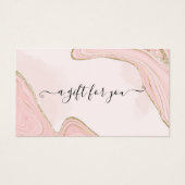 シックエレガントピンク金ゴールド大理石瑪瑙ギフトカード (正面)