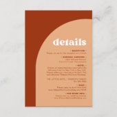 シックエレガントピーチテラコッタアーチボホ結婚ズ エンクロージャーカード (正面)