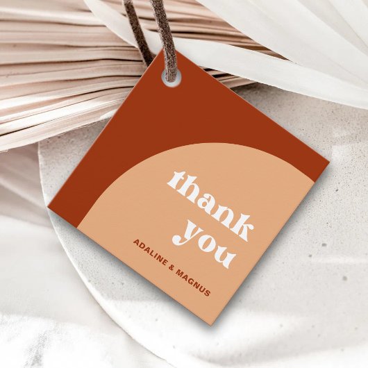 シックエレガントピーチテラコッタアーチボホ結婚ズ フェイバータグ