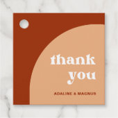 シックエレガントピーチテラコッタアーチボホ結婚ズ フェイバータグ (正面)