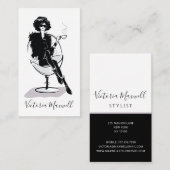 シックエレガントファッショナブルスタイリッシュ女性の垂直 名刺 (正面/裏面)