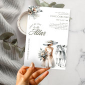 シックエレガントファッションスケッチダービーブライダルシャワー 招待状