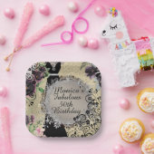 シックエレガントファブラス50誕生日カスタマイズ ペーパープレート (パーティー)