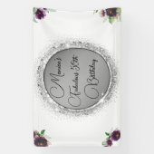 シックエレガントファブラス50誕生日カスタマイズ 横断幕 (縦)