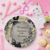 シックエレガントファブラス50誕生日パーソナライズされた ペーパープレート (パーティー)