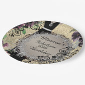 シックエレガントファブラス50誕生日パーソナライズされた ペーパープレート (アングル)