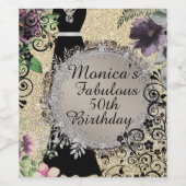 シックエレガントファブラス50th誕生日 ワインラベル (シングルラベル)