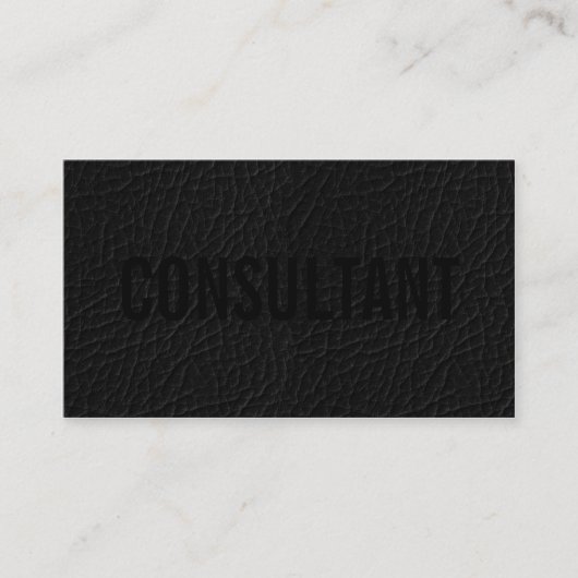 シックエレガントフェイクブラックレザープロフェッショナルプレーン 名刺 (正面)