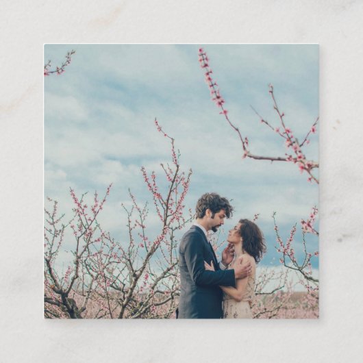 シックエレガントフォトグラファー写真タイポグラフィ赤面 スクエア名刺 (裏面)