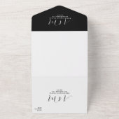 シックエレガントフォトブラックとホワイトRSVP結婚の オールインワン招待状 (外側)